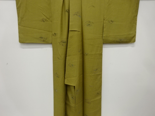  未使用品　抽象木の葉模様　小紋着物